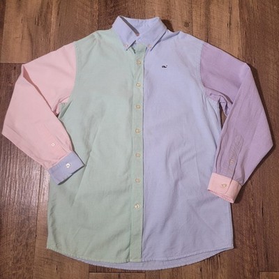 Vineyard Vines Pastel Whale Shirt Boys Large Button Up