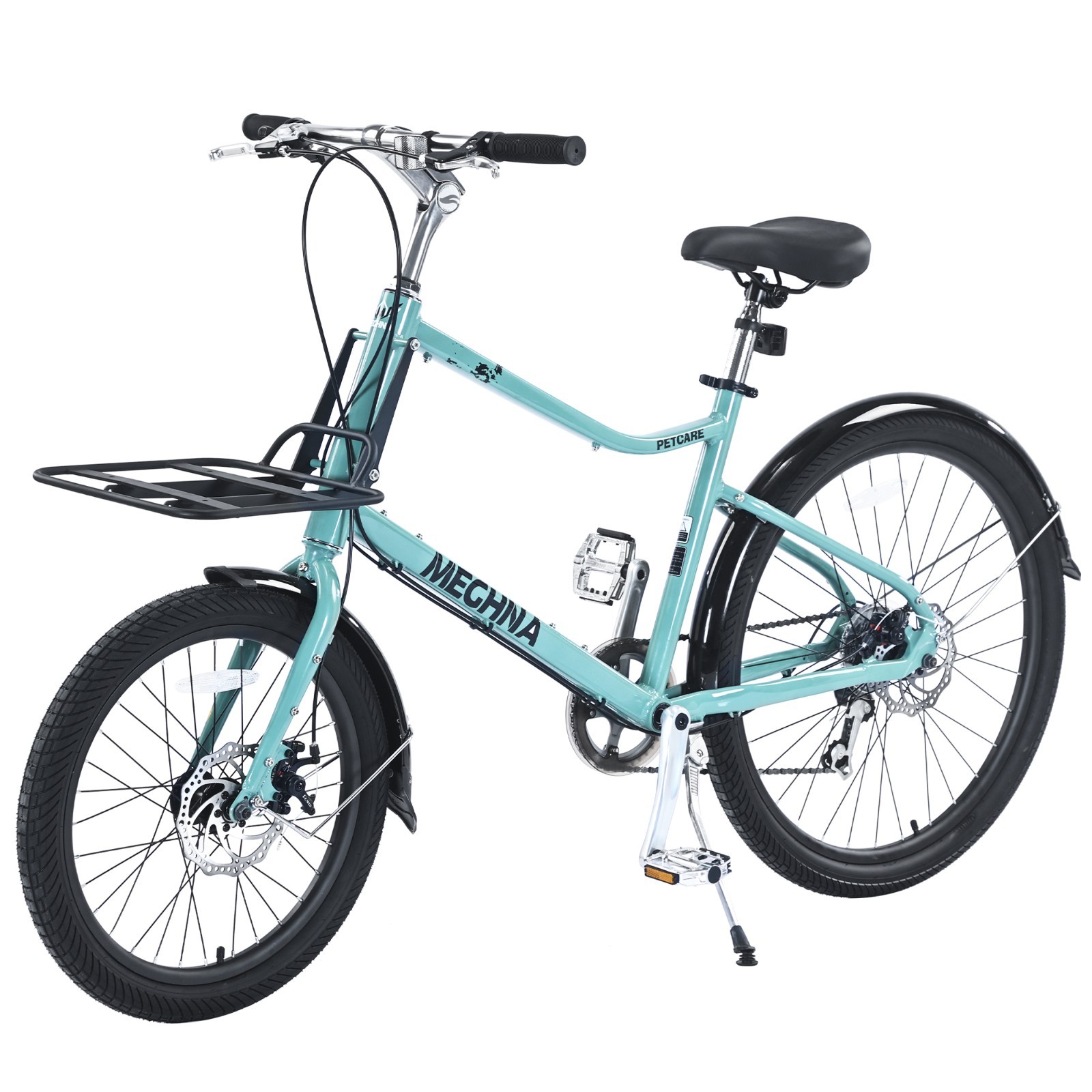 ZUKKA 26"7-Speed Aluminum Alloy Frame Cargo Bike:Green,Unisex Women&Men