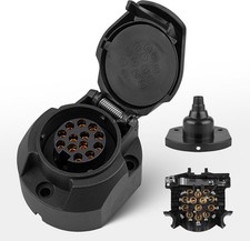 13 Polig Pkw Anhänger Lkw Dose KFZ Steckdose mit Dichtung nach ISO 11446  12V