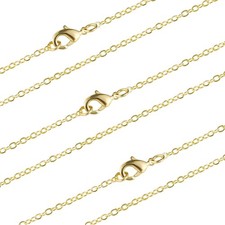 20 Inch Gold Plated Brass Flat Cable Chain Wholesale 2MM Cable Chain Brass