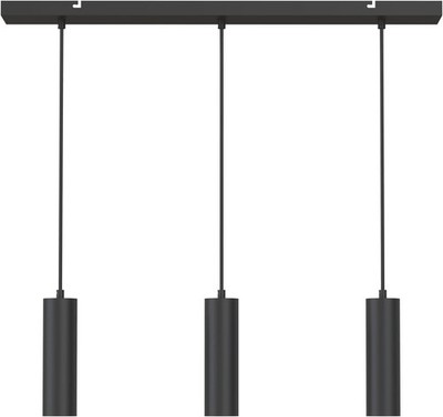 CALEX 3-flammige Pendelleuchte GU10 höhenverstellbar matt Aluminium Schwarz