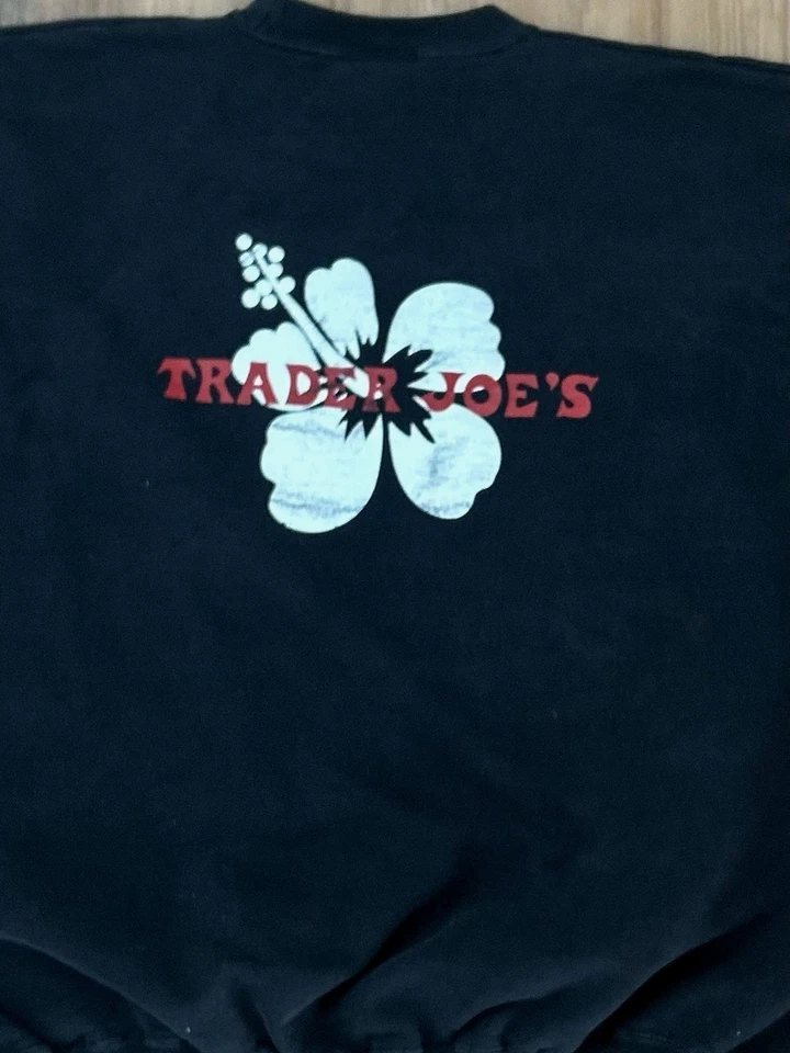 Vintage Trader Joes Crewneck Sweatshirt Hibiscus Flower Employee Crew Fits XL - Image 4 of 4