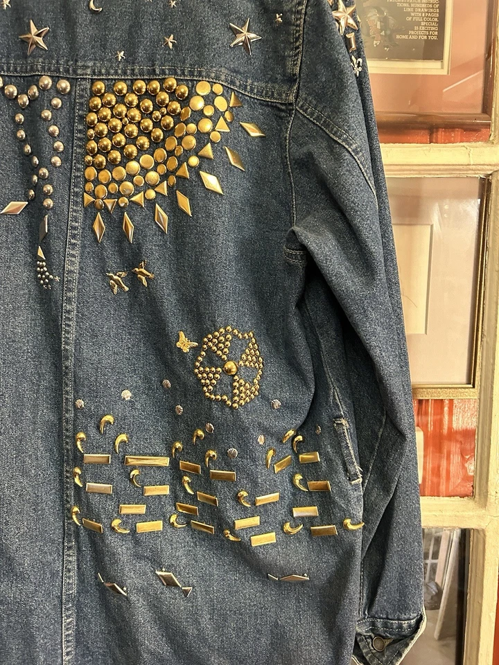 Jeans Vaqueros Vintage Años 90 Chaqueta Anorak Bill Blass Tareas Abrigo Talla M Y2K Foto 3 de 4