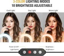 Ring Light 6" Clip on Clamp for Computer Laptop Zoom Video Conference Lighting