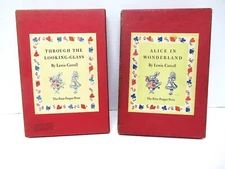 VINTAGE SET ALICE IN WONDERLAND/THROUGH THE LOOKING GLASS LEWIS CARROLL BOOKS