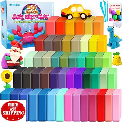 Air Dry Clay 50 Colors, Modeling Clay for Kids, DIY Molding Magic Clay, Gift for