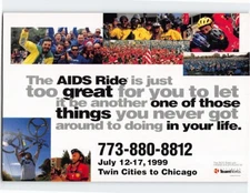Postcard Twin Cities Wisconsin-Chicago AIDS Ride Tanqueray