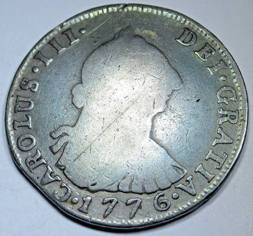 1776 Spanish Bolivia Silver 4 Reales Antique 1700's Old US Colonial Pirate Coin - 第 1/2 張圖片