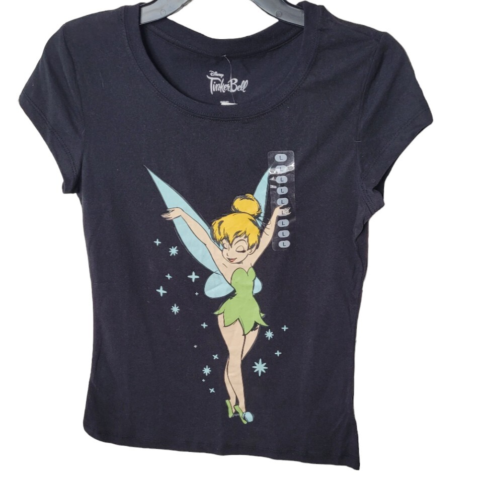 Disney Tinker Bell Graphic Short Sleeved Tee Shirt New with Tags