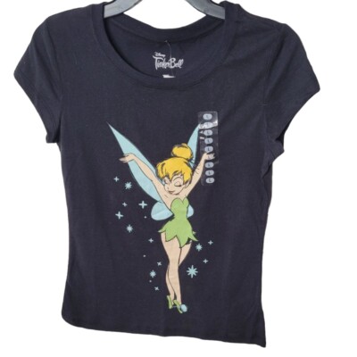 新品 Tinker Bell グラフィック Tシャツ ネイビー S Disney Tinker Bell Graphic Short Sleeved Tee Shirt New with Tags