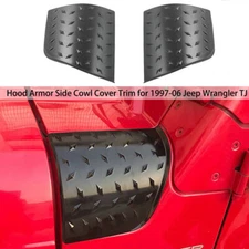 1 Pair of Black Side Cowl Body Armor Cover Trim For 1997-2006 Jeep Wrangler TJ