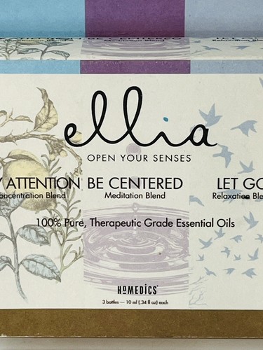 HoMedics ELLIA Blend 3 Pk 10ml/0.34 fl oz 100% Therapeutic Grade Essential Oils - Picture 3 of 8