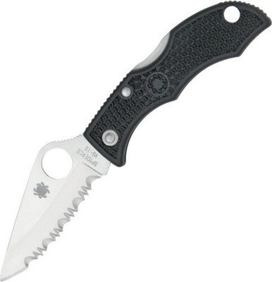 Spyderco Ladybug Black FRN 3 Serrated Knife (LBKS3) for sale