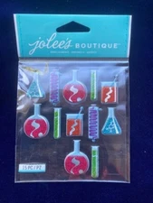 Jolee's Boutique Puffy Dimensional Stickers Science Beakers Test Tubes 3 missing