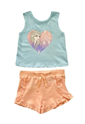 Disney Frozen Niña Camisa Top + Shorts Conjunto Pantalones Cortos Elsa - T. 98 C7 - Imagen 1 de 2