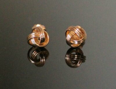 14k Solid Gold Infinity Twisted Knot Studs Gold Nose Ear Piercing Jewelry Gift.