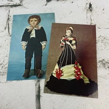 Vintage Postcard Lot Of 2 Porcelain Doll Fashionable Lady Jonathan