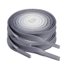 2Pair Flat Shoelaces Strings Replacement for Sneakers Running Shoes Dark Gray