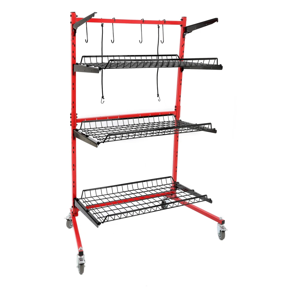 Parts Management Storage Cart Auto Body Rolling Parts Storage Rack Repair Shop Foto 3 de 4