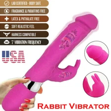 Rabbit Vibrator G-Spot Dildo Vibe Waterproof Clit Massager Sex Toys For Women