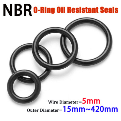 NBR Rubber O-Ring Oil Resistant Seals 5mm Corrosion Resistant and Wear Washer