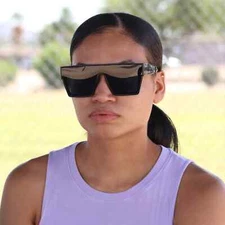 Flat Shield Polarized Sunglasses - Oversized Retro Mirror Lens for Men & Women