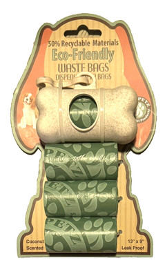 Eco Petz Doggie Waste Bags Dispenser & 72 bgs 50% Recyclable Material Leak Proof