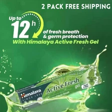 2 Pack HIMALAYA Active Fresh Gel Saunf & Mint For Fresh Breath Toothpaste 80gm
