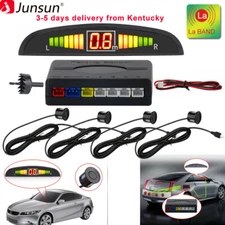 Car Auto Backup Reverse Rear Radar System Alert Alarm Kit 4 Parking Sensors LED