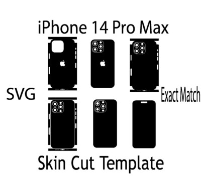 IPHONE 14 PRO MAX Full Wrap Skin Cutting Template AI DFX SVG Download  Cricut