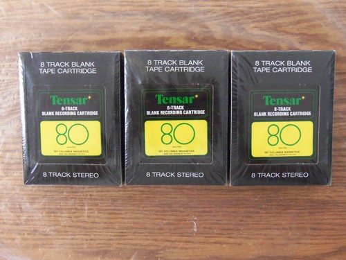TENSAR 8 TRACK RECORDING TAPE-- 3 TAPES ALL SEALED -- 80 MINUTES EACH