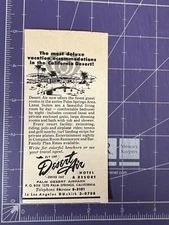 1958 PRINT AD DESERT AIR HOTEL AND RESORT PALM DESERT AIRPARK PALM SPRINGS CA