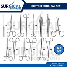 47 Pcs Custom Made Surgical Instruments Stainless Steel German Grade
