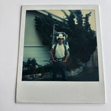 VINTAGE MEN MALE UNIFORM WORK/ LEISURE COLOR POLAROID PHOTO