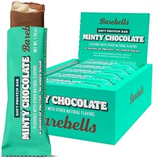 Barebells Soft Protein Bars Minty Chocolate | 12 Pack High Protein Snack 16g Low