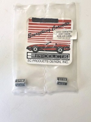 68-Early 69 Corvette Vent Knobs (Without A/C) *NEW PAIR* EC Products