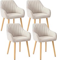 Dining Chairs Set of 4, Modern Kitchen Chairs with Backrest & Wooden Legs