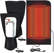 2 Pcs 25.2"X14" Electric Heated Outdoor Faucet Cover for Winter Freeze Protectio