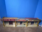 Marx Tin Litho Old West Town Playset Store Front - Wells Fargo, Music Hall, Guns