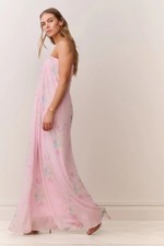 LoveShackFancy Emara Dress in Rosy Trellis Pink Maxi 2 NWT $795
