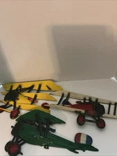 1975 Homco Airplanes Bi-Plane Cast Metal Wall Art Decor USA 3 Piece Set Vintage