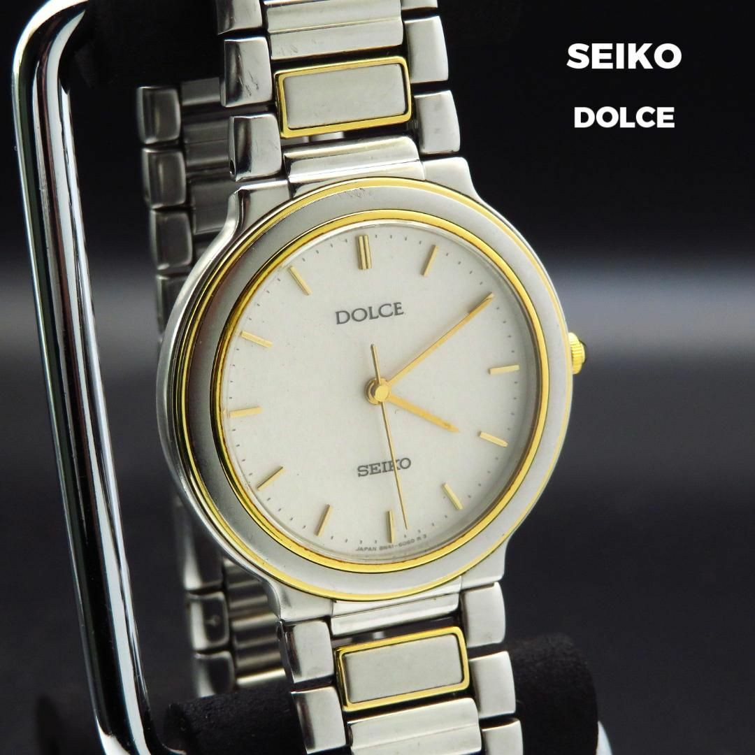 SEIKO DOLCE Watch Round Face Simple Design 8N41-6040 From