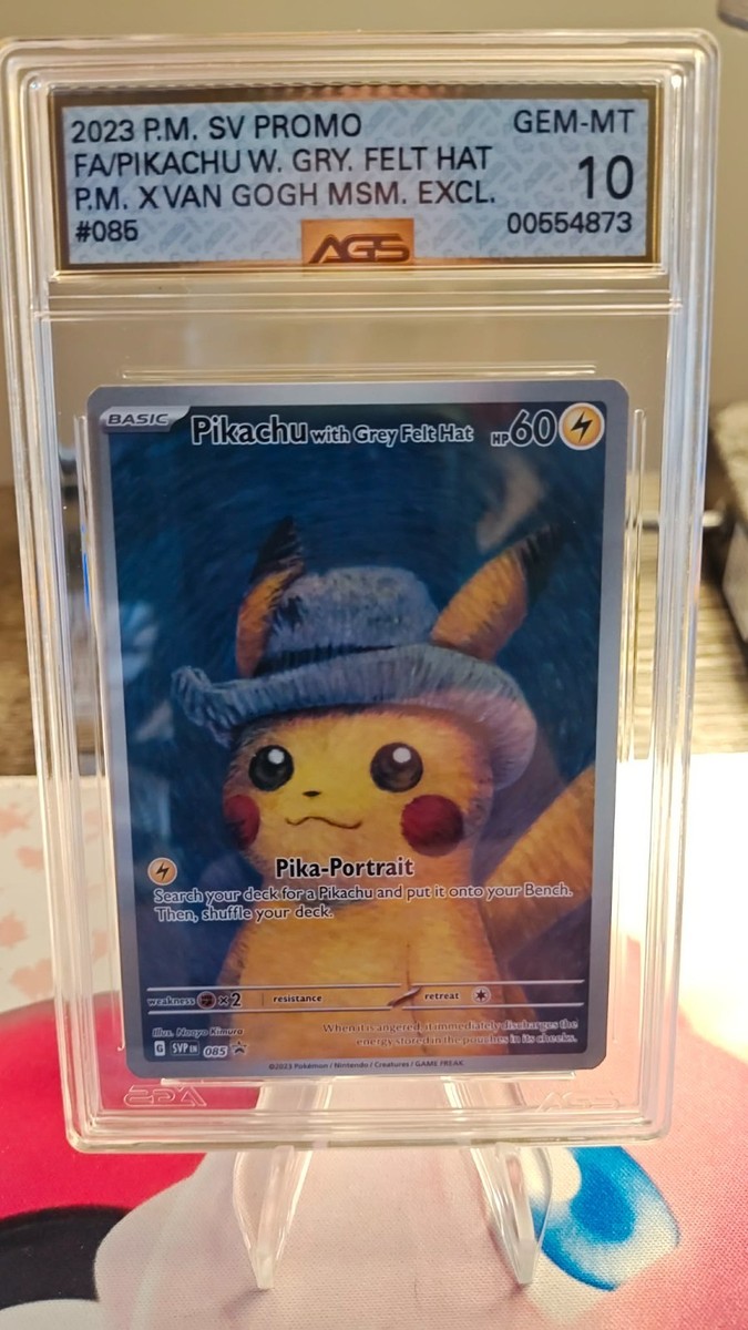 Pokemon Pikachu with Grey Felt Hat 085 AGS 10 | eBay