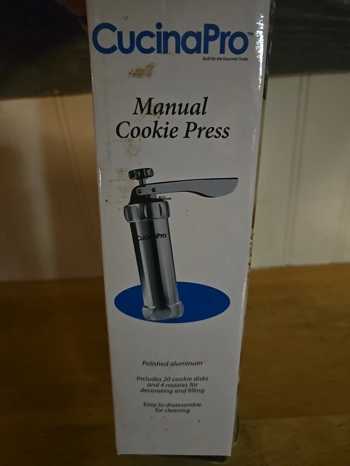 Juego de herramientas de prensa de galletas manual CucinaPro con 20 discos y cuatro boquillas de glaseado NUEVO Foto 3 de 4