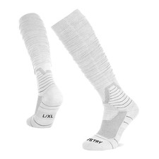 Scrunched Football Socks, Extra Long Cushioned Athletic Socks for Men and Women