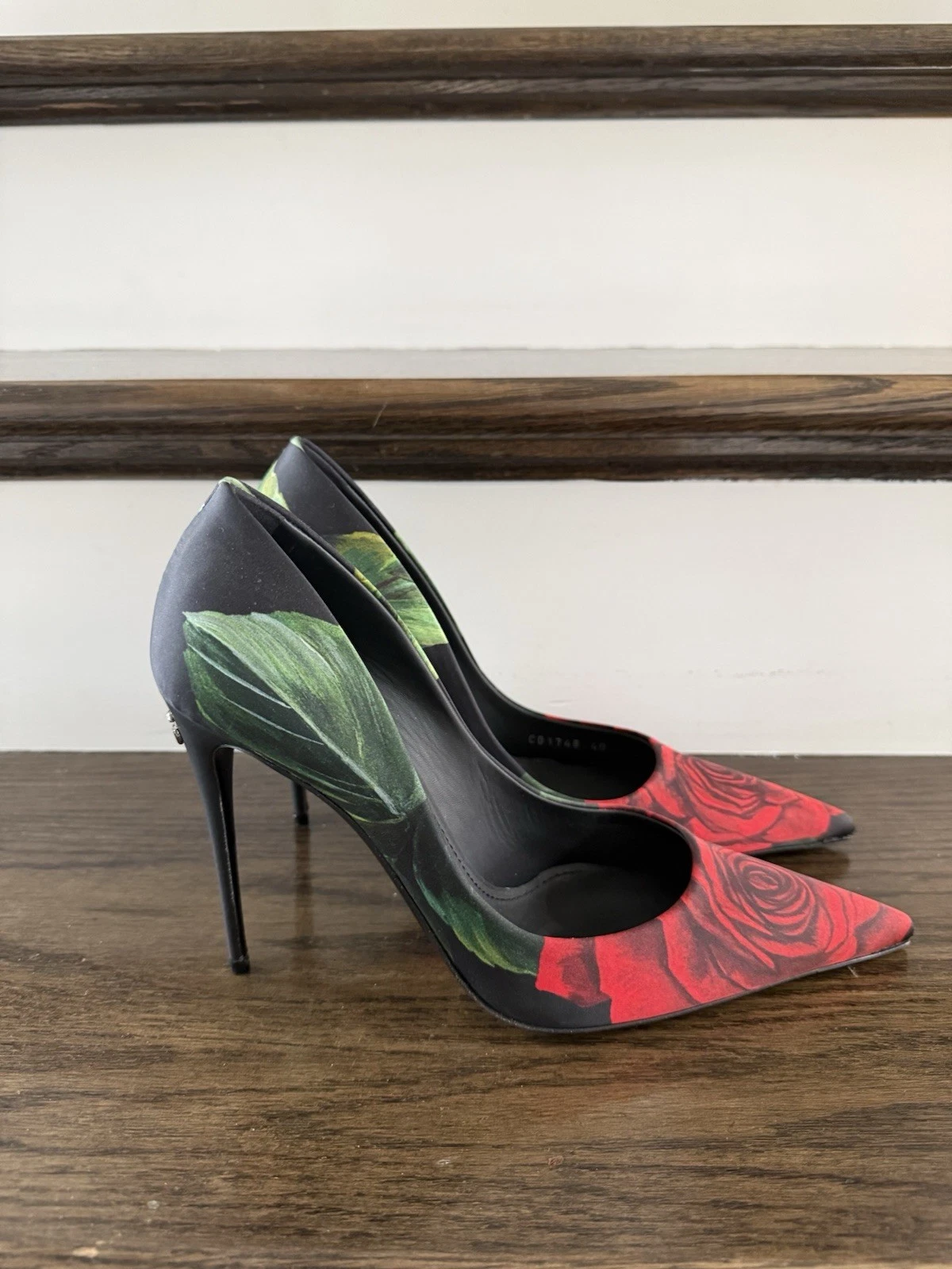 Dolce Gabbana — Dolce & Gabbana Lollo Floral Jersey Pumps Rose Print Size 40#