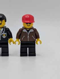5 Vintage Lego Male and Female Town Minifigures from Set 4559 Cargo Train