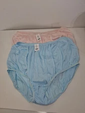 Vintage Teri Lingerie 100% Nylon Underwear Size 12 Lot Of 2 Baby Pink & Blue NWT