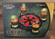 Table Top Games Shot Glass Spin The Wheel Drinking Game 21+.
