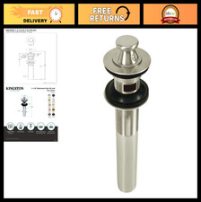 Brushed Nickel Lift Turn Sink Drain - 17 Gauge, Easy Install, Hardware Include